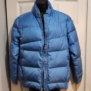 Woolrich Blue Quilted Puffer Jacket with High Collar